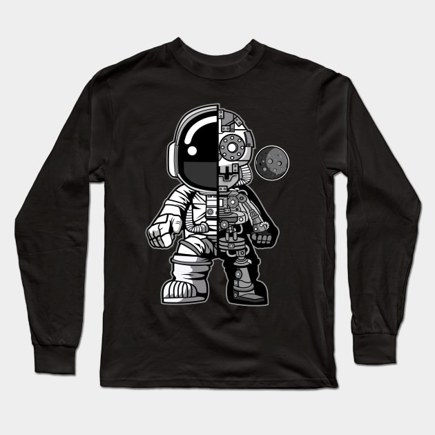 Astronaut Half Robot Long Sleeve T-Shirt by ArtisticParadigms